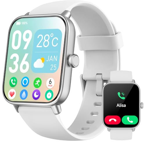 Smartwatch Damen mit Telefonfunktion, Alexa eingebaute, 1.8'' Fitnessuhr Damen mit Herzfrequenz, SpO2, Schlaf, Stress Monitor, 100+ Sportmodi, IP68 Wasserdicht Schrittzähler Uhr Damen für Android iOS