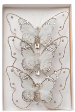 Christbaumschmuck Schmetterlinge mit Clip Kleine Schmetterlinge Weihnachtsschmuck Schmetterlingsform Weihnachtsbaumanhänger Schmetterling Haarspange Christbaumschmuck