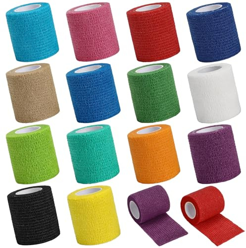 14 Rollen Selbstklebender Verband, 5cm x 4.5m Hund Vet Wrap, Elastische Binde, Selbsthaftende Bandage Elastischer Verband Klebeverband für Vet Wrap Pet Katze, Knöchel, Handgelenk, Sportler