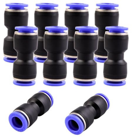 10 connettori pneumatici da 10 mm, connettori pneumatici, spinta in attacco rapido, pneumatici dritti da 10 mm, attacchi rapidi, utensili pneumatici per collegamento rapido ad aria compressa