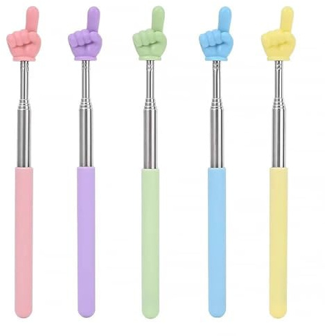 Teleskop Lehrer Zeiger,5 Pcs Zeigestab Ausziehbar Klassenzimmer Finger Zeigestoc Mini Einziehbar Klassenzimmer Zeiger für Grundschule Kindergarten Lehrer