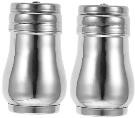 2Piezas Saleros y Pimenteros Inoxidable con Giratorio para Especias Perfectos para Cocinas Domésticas y Comerciales Gran Capacidad y Uso