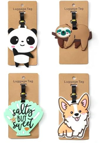 GIWFBQTR 4pcs Luggage Tag Travel Baggage Suitcase Identity Address Name Label Cards Easy to Use