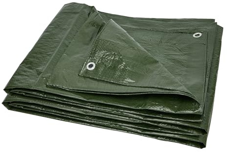 Garronda 6x10 m 80g/m² Abdeckplane Tarp Plane wasserdicht Grün GD-0162 | Abwaschbare PP-Gewebeplane mit Ösen, für Gartenmöbel, Holz, Geräte und flexible Schutzabdeckungen im Außenbereich