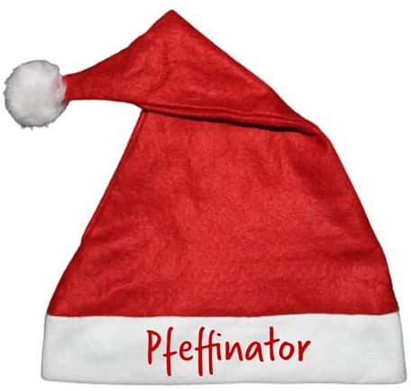 Deggelbam Weihnachtsmützen mit lustigen Sprüchen | Weihnachtsmarkt | Christkindelmarkt | Nikolausmütze | Party | Weihnachtsfeier | Firmenfeier | Wunschtext (Pfeffinator)