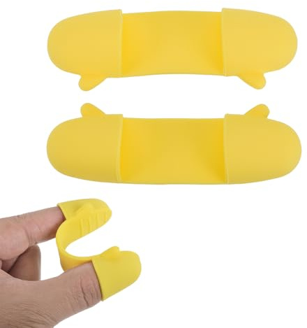 uxcell Mini Oven Mitts Gloves, 3.5x1x0.6 Inch Small Cute Silicone Mitts Gloves Pinch Grips Pot Holders for Kitchen Cooking Baking Grilling, Yellow