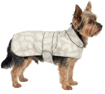 Larkson Hundemantel Beige Leo - Jonte - Regenmantel für Kleine & Mittelgroße Hunde - 10000 mm Wassersäule - Verstellbar - Reflektierende Elemente