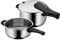 WMF Perfect Schnellkochtopf Set Induktion 2-teilig, Dampfkochtopf 4,5l + 3l, Töpfe Set Cromargan Edelstahl poliert, 2 Kochstufen, Einhand-Kochstufenregler