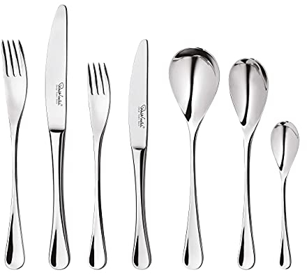 Robert Welch RW2 Bright, 84 Piece Cutlery Set for 12 People. Made from Stainless Steel. Dishwasher Safe.