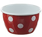 Münder Emaille – Ensaladera, tazón, Cuencos – Diámetro: 14 cm – Color: Rojo con Lunares Blancos