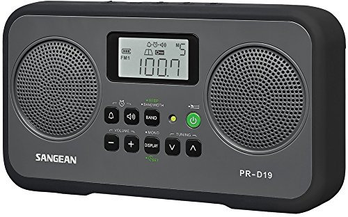 FM Stereo/AM Digital Tuning Portable Radio with Protective Bumper (Black)