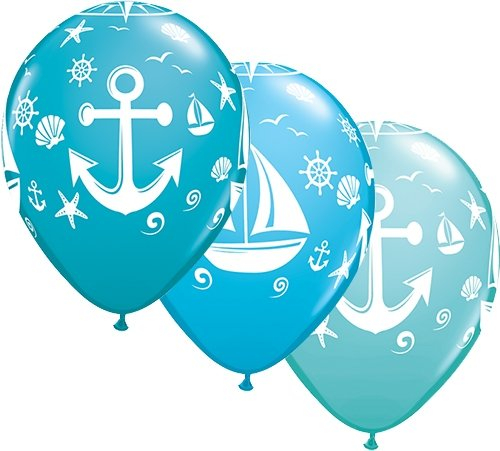 Luftballons Maritim Qualatex, ca. 30 cm, 5 St.