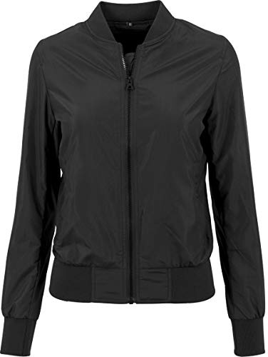 Build Your Brand Women's Ladies Nylon Bomber Jacket Ladies Nylon Bomber Jacket