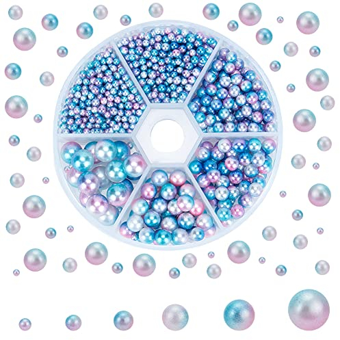 PH PandaHall 1800pcs 6 Größen Vase Füller Perlen, ungebohrte Perlen Perlen 2,5/3/4/5/6/8mm Acryl Perlen schwimmende Perlen keine Loch Perlen für Vase Füller Make-up Pinsel Halter Party Dekor
