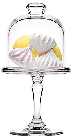 SWEET HOME Soporte para Pasteles en Vidrio con Campana de Vidrio cod.AC00410LU cm 18,5h diam.10 by Varotto & Co.