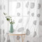 MIULEE Vorhänge mit Florales Stickerei, Gardinen Weiß mit Grau Muste für Wohnzimmer, Schlafzimmer Vorhang Transparent mit Ösen, 2er Set Voile Blumen Durchsichtig Vorhänge, Jeder H 225 X B 140cm