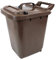 Kerbside Compost Caddy with Locking Lid - Brown - for Food Waste Recycling (23 Litre) - Plastic Bin with Composting Guide