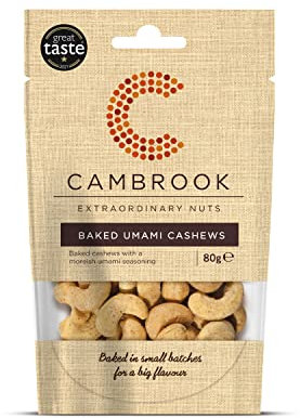 Cambrook - Baked Umami Cashews, 80g Bag