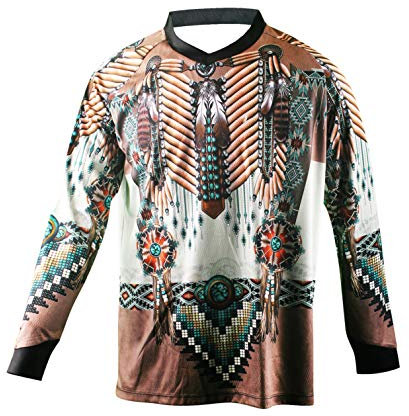 Radtrikot Herren Mountainbike Motocross Trikot Langarm MTB T-Shirt Downhill Tops Sport Rennbluse braun XL