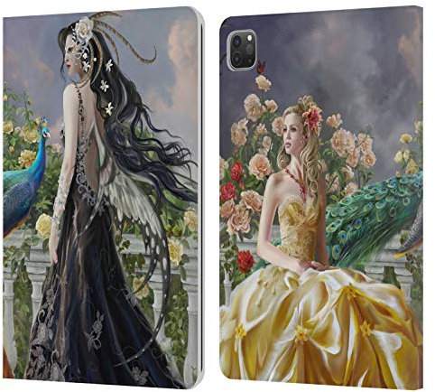 Head Case Designs Offizielle Nene Thomas Hübsche Frauen Mit Pfau Gotisch Leder Brieftaschen Handyhülle Hülle Huelle kompatibel mit Apple iPad Pro 11 2020/2021 / 2022
