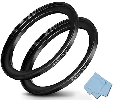 Komet Lot de 2 bagues de conversion pour objectif 55 mm à 58 mm