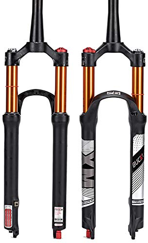 BUCKLOS 26/27.5/29 Travel 120mm MTB Air Suspension Fork, Rebound Adjust 1 1/8 Straight/Tapered Tube QR 9mm Manual/Remote Lockout XC AM Ultralight Mountain Bike Front Forks