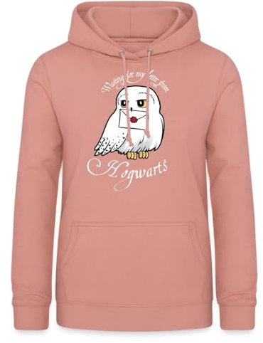 Spreadshirt Harry Potter Lettre d'Hedwige - Hogwarts/Poudlard Sweat À Capuche Femme, M, Rose poudré