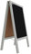 ALLboards Kundenstopper mit grauem Holzrahmen 118x61cm, Werbetafel, Gehwegaufsteller, Aufsteller, Straßenreiter, Kreide