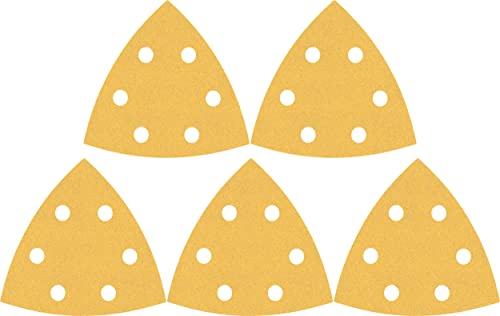 Bosch 5x EXPERT C470 Schleifblatt (für Farbe auf Holz, Hartholz, Ø 93x93 mm, Körnung 180, Professional Zubehör Deltaschleifer)