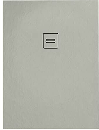 Sellon24® Duschwanne Superflache Acrylwanne Ablaufgarnitur Duschtasse Rutschfest Grau Bau-Höhe 3,5 cm (80x120x3,5)