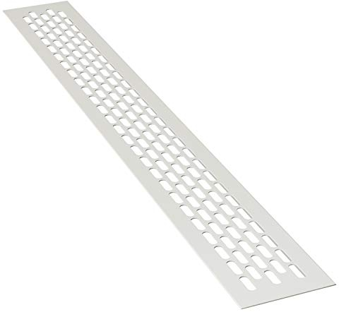 sossai® Rejillas de ventilación de aluminio - Alucratis (1 pieza) | Rectangular - dimensiones: 44 x 6 cm | Color: blanco | rejilla de aire