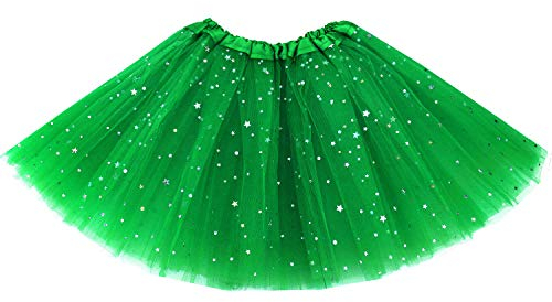 Auranso Tüllrock Kinder Mädchen Röcke Tutu Prinzessin Ballettrock Minirock Tanzkleid Partykleid 2-7 Jahre Dunkelgrün