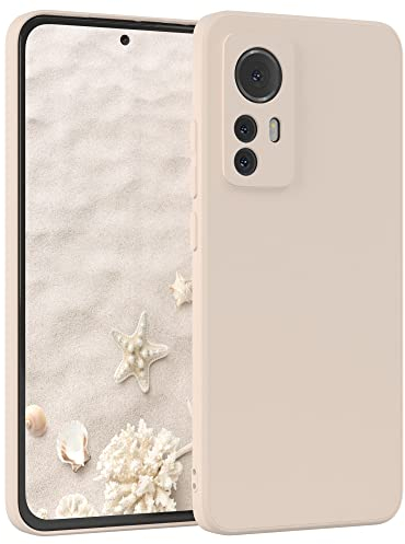 EAZY CASE - Silikonhülle für Xiaomi 12 / 12X Hülle Silikon Case Beige weich stoßfeste Handyhülle Xiaomi 12 / 12X Schutzhülle mit Kameraschutz Dünn Premium Schutz Cover TPU Phone Bumper in Taupe