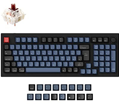 Keychron Q5 Wired Custom Mechanische Tastatur Knob Version 96% deutsches DE ISO Layout QMK/VIA Programmierbare Makros mit Hot-swap-fähiger Gateron G Pro Brauner Schalter