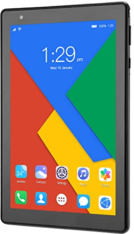 KOSDFOGE 8 Inch High Definition Kids Tablet, Dual Band Octa Core IPS HD Tablet 2GB 32GB 2.4G 5G Wifi mt6592 Octa Cores 3G Calling Tablet for Android 10 100‑240V(Black)