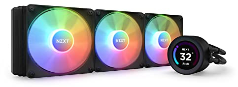 NZXT Kraken Elite RGB 360 – RL-KR36E-B1-360 mm AIO CPU-Flüssigkeitskühler – anpassbares 2,36-Zoll-LCD-Display für GIFS, Bilder, Leistungsmetriken – Hochleistungs-Pumpe – 3 x F120 RGB Core Lüfter –