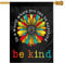 Siiuuol Gartenflagge In A World Where You Can Be Anything Be Kind, 71,1 x 101,6 cm, friedliches Blumenmuster, mehrfarbig