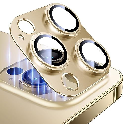 Esanik (2 Stück Kameraschutz für iPhone 14 Pro/iPhone 14 Pro Max Kamera Schutz, Panzer Schutz Glas Aluminiumlegierung Linsenschutz Camera Screen Protector