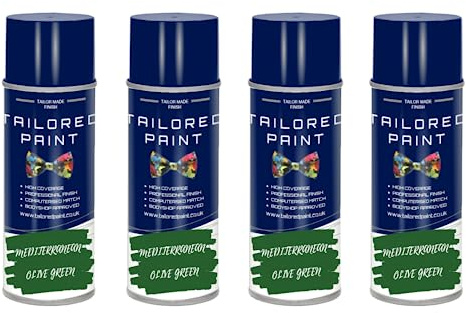 Tailored Paint Dead Plant Reviver Vernice spray fogliame verde – dona ad arbusti morti, siepi, scatole una seconda vita (4, verde oliva mediterraneo)