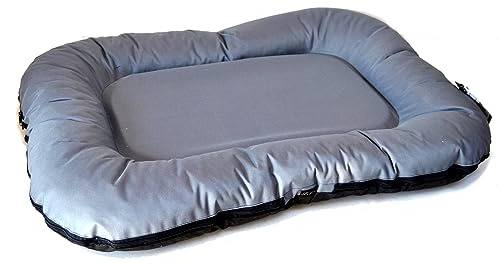 Lebon - Hundebett Hundekissen Ponto - 6 Größen - Braun | Grau - Robust und wasserabweisend - Waschbar - Made IN EU (L, Grau)