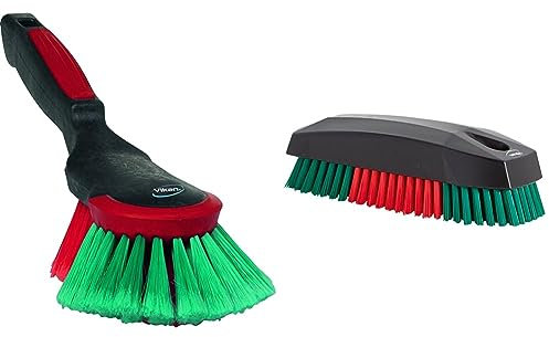 Vikan 524652 Hand Brush, Polypropylene, Black, One Size & 644052 Hard Nail Brush, 130x40x48 mm, Black