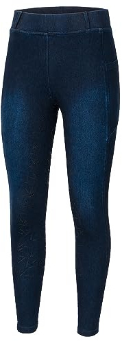 Start Damen Reitleggings – High Waist mit Silikon‑Vollbesatz, Jeans‑Look & Seitliche Handytaschen - ChelseaDenim