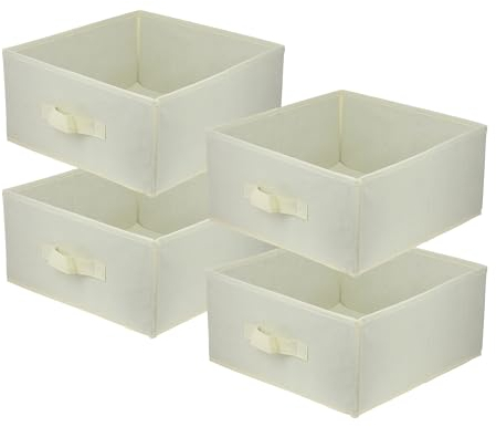 lavita Storage Box | faltbare Aufbewahrung Boxen 31 x 31 x 15 cm | Schubladen-Organizer Box| Ordnungssysteme fr Kleidung | Kleideraufbewahrung & Organisation | Cremig | 4 stck
