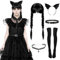 Alaiyaky Wednesday Kostüm Set, Karneval Kostüm Damen Mädchen Wednesday Kleid mit Perücke, Wednesday Outfits Schwarz Abendkleid für Karneval Halloween MottoParty (Damen C, XL)