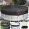 QH.HOME 18 Ft Round Winter Pool Covers for Above Ground Pools - [634N Strong Tear Resistant & 500D Upgrade Extra Dense Fabric] Solar Swimming Pool Cover with Fade Resistant, Windproof - Black