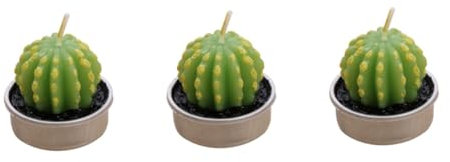 TOPBATHY 3pezzi Candela Mini Cactus Simulazione Decorativa Per Tavolo Di Candele Tealight Scented Per Casa e Giardino Atmosfera Rilassante Fumi