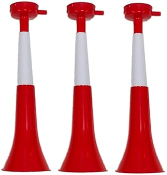 Vuvuzela Trompeten, zwei Körper, Zubehör für Fußball und Sportfeiern, lauter Lufthorn für Animation, ideal für den Transport von Österreich (Dänemark, 3 Produkte)