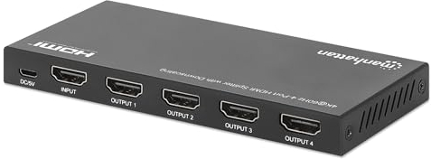 Manhattan HDMI 4K @ 60Hz 4 Port HDMI Splitter – HDMI Switcher 1 in 4 Out, 18 Gbit/s, 4K @ 120 Hz, EDID Switch Auto Image Optimization – für Xbox Series X PS4 PS5 Roku UHD TV Monitor Projektor - 208369