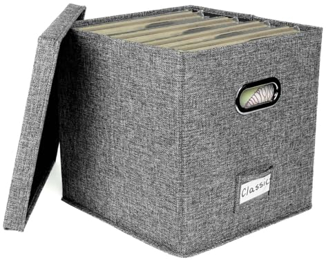 LP Records - Caja de almacenamiento de vinilo apilable con tapa, caja de almacenamiento de discos de vinilo LP de 12 pulgadas con capacidad para hasta 50 álbumes, organizador de almacenamiento de