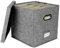 LP Records - Caja de almacenamiento de vinilo apilable con tapa, caja de almacenamiento de discos de vinilo LP de 12 pulgadas con capacidad para hasta 50 álbumes, organizador de almacenamiento de